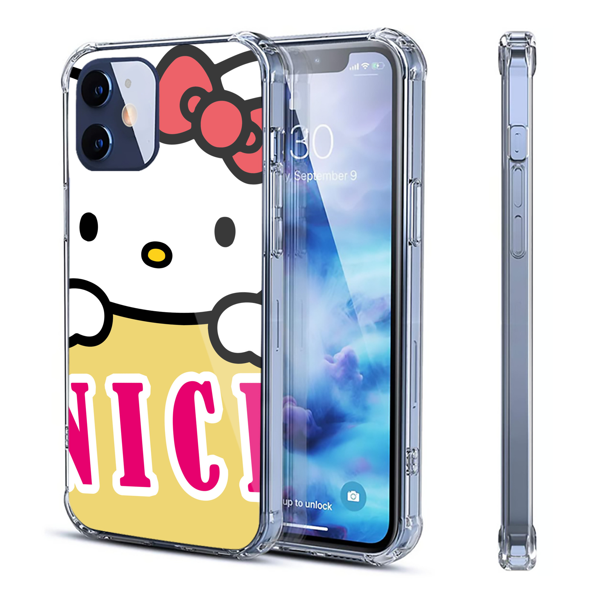 （画像用） Hello Kitty ハローキティ 【iPhone 12シリーズ対応】透明スマホケース（クリアソフトケース）